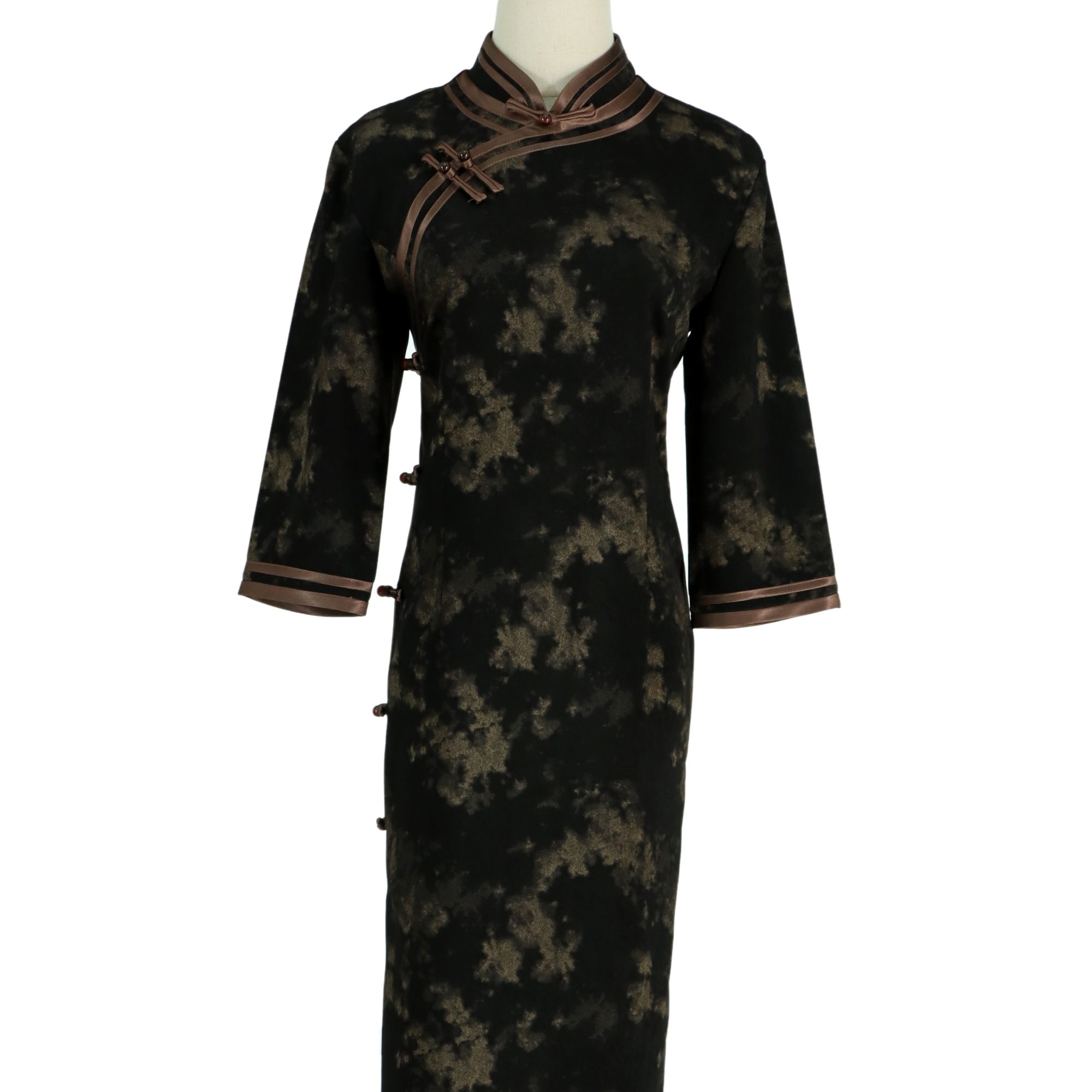 【黄沙万里】2024新款复古修身气质优雅日常长款旗袍