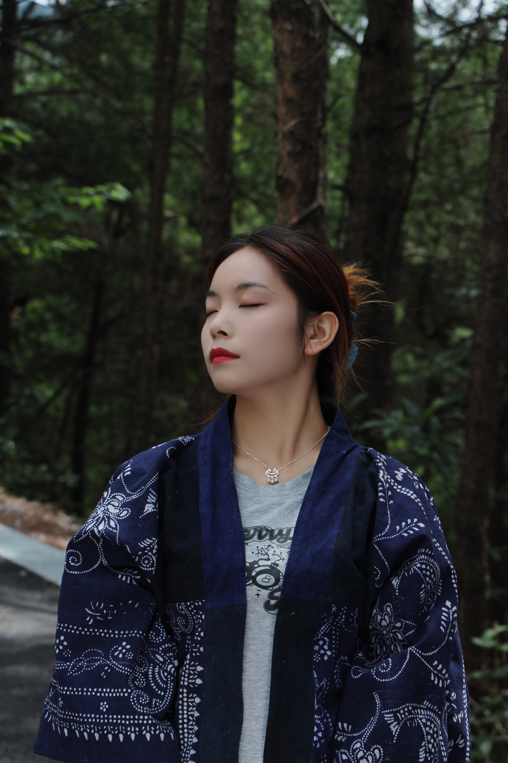 夜兰古绣豆染对襟印花民族中国风宽松雕刻豆版（寄风）上衣女外套