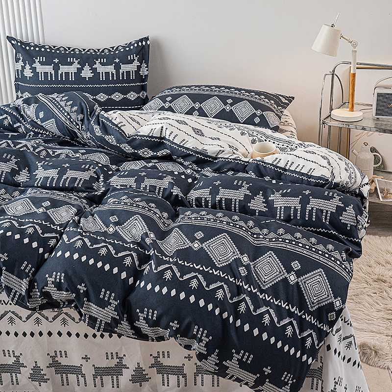 【新疆包邮】简约轻奢治愈系四季通用学生民族保暖亲肤被罩四件套