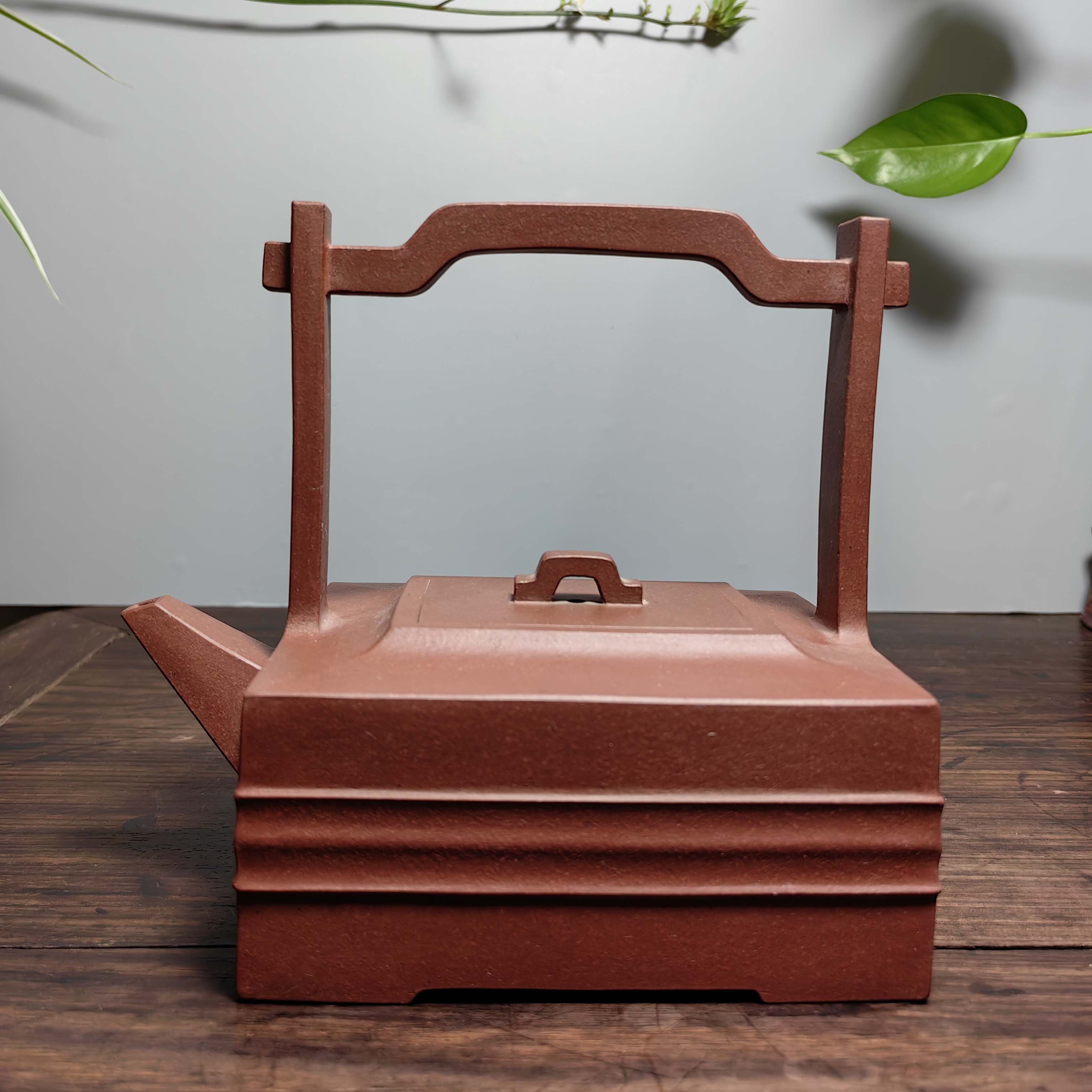 提香壶、黄龙山老紫泥、40目、700cc、陈新亚全手工制