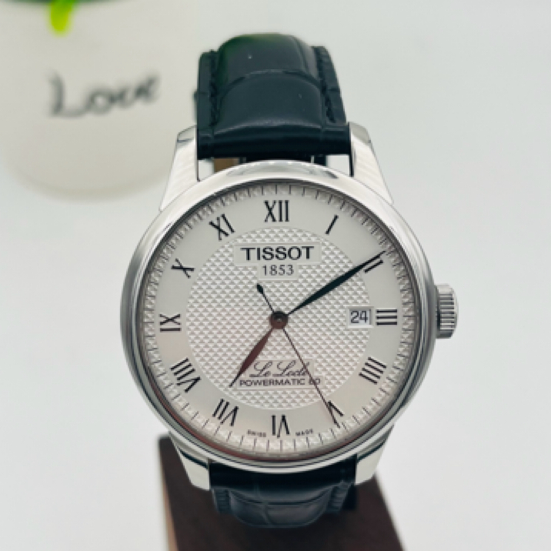 99新 Tissot/天梭 臻时/力洛克白盘瑞士机械男士腕表/透底80机芯