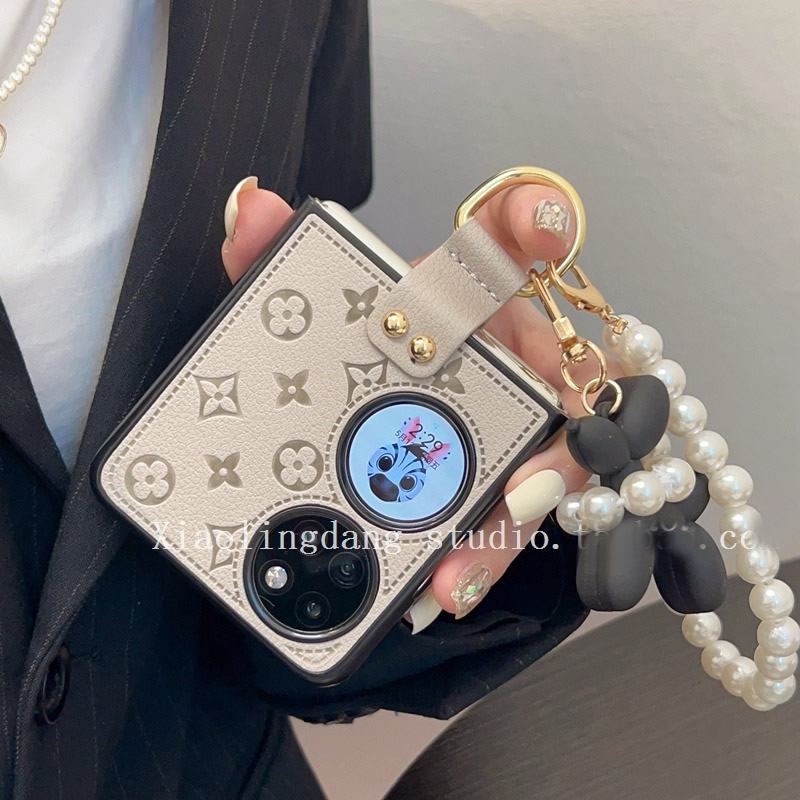 适用皮质华为p50pockets手机壳pocket2潮牌purax卡通小米mixflip2