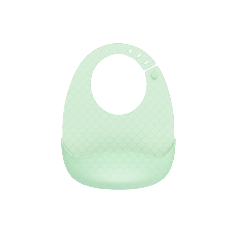 达人宝宝硅胶围兜水洗婴童夏季婴儿柔软防水绿色舒适时尚围兜