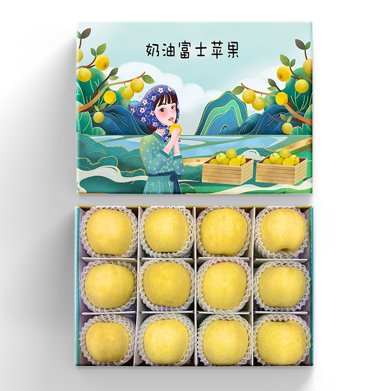 礼盒正宗奶油富士烟台霜降黄金苹果脆甜冰糖新鲜新鲜水果包邮