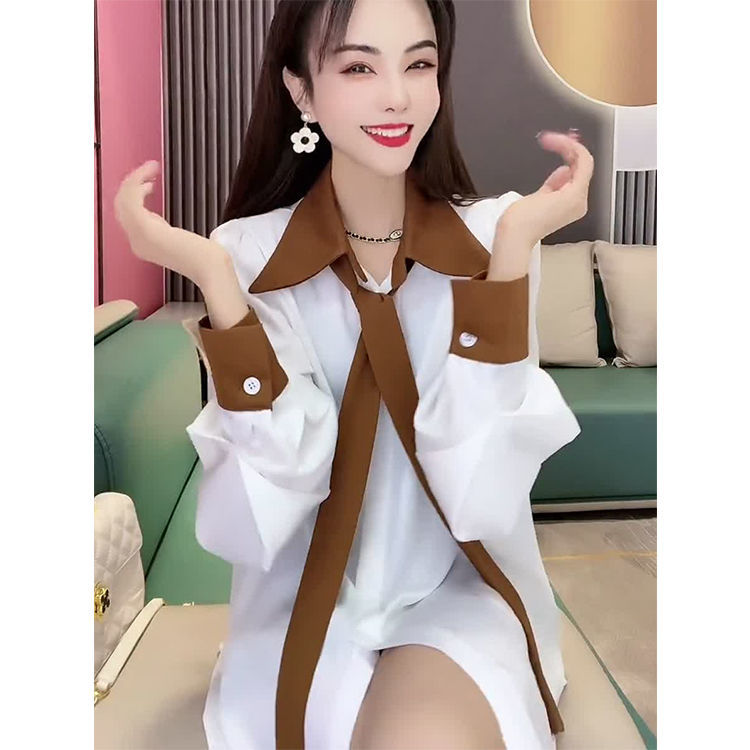 法式设计感小众显白上衣女2023年春装新款洋气时尚温柔风长袖衬衫