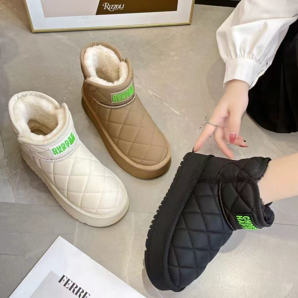 2024新款韩版厚底厚绒雪地靴0263