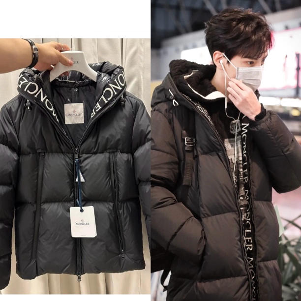 未使用 MONCLER  蒙口男款刺绣字母logo冬季羽绒服 Montcla
