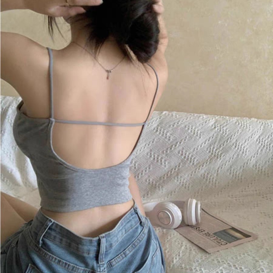 带胸垫美背内衣吊带小背心女夏季修身甜辣妹抹胸内衬内搭外穿上衣