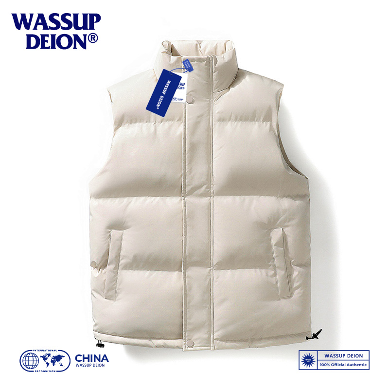 WASSUP DEION马甲男女同款秋冬季背心百搭纯色坎肩宽松保暖棉马夹