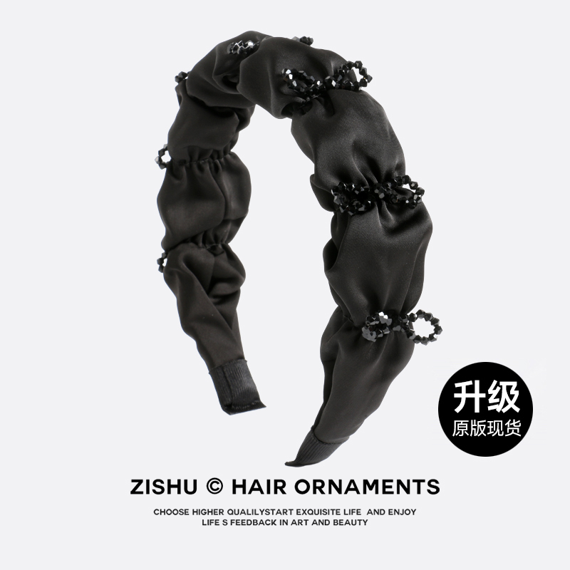 气质水晶蝴蝶结发箍女2024新款高级感春夏宽边高颅顶发卡头箍头饰