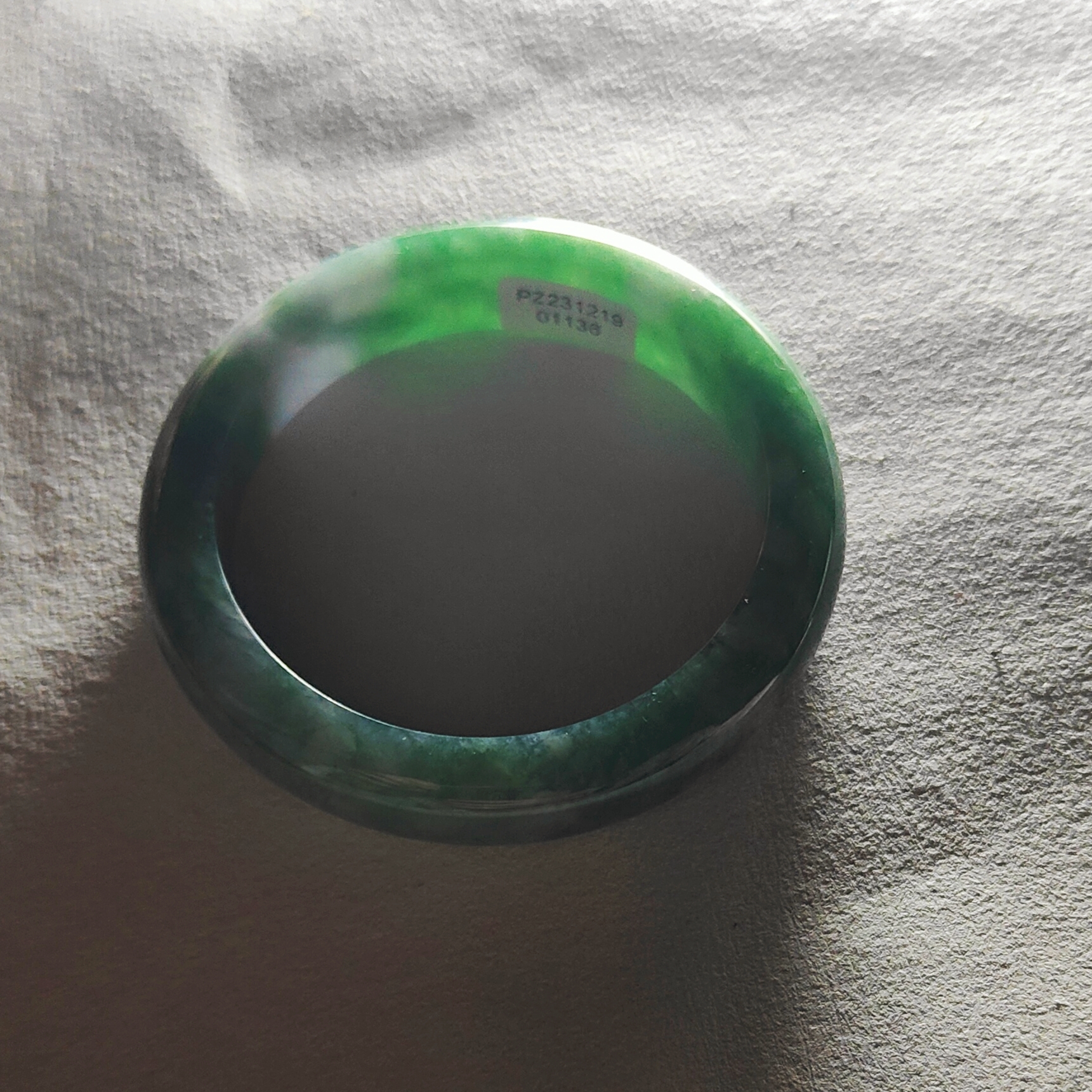 非金属手镯 齐祉珍藏老根料 祖母之绿 绿润 配证书01136