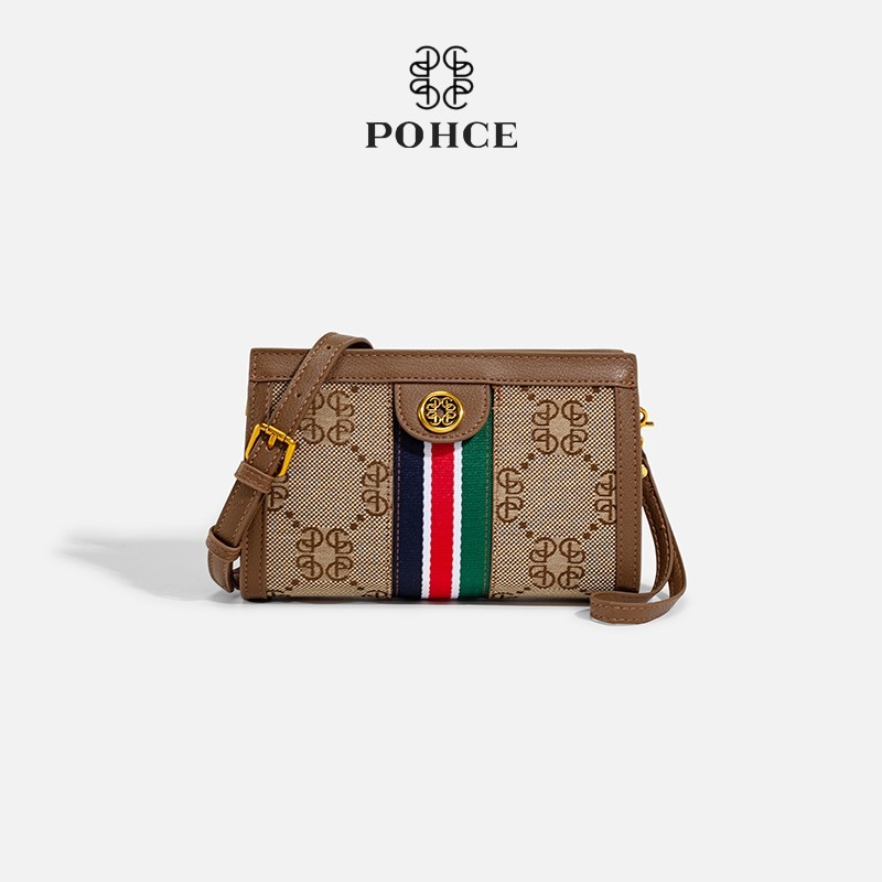 【宠粉专属】POHCE/珀驰真皮时尚单肩女包斜挎包百搭链条包包小方