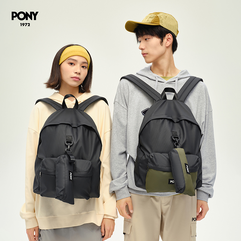 PONY男女同款包2024秋季新款双肩包运动休闲背包243U3AA01
