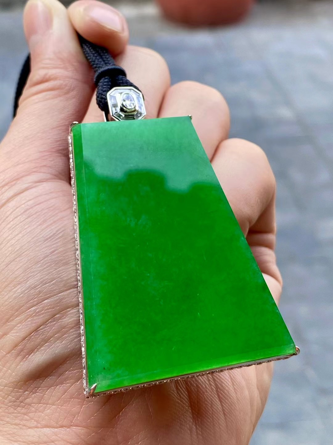 天然A货翡翠平安牌