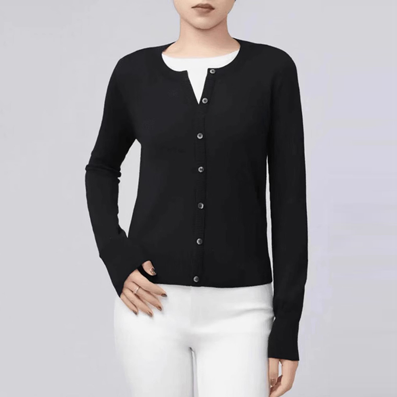 魅言商场同款2024秋季新款时尚简约百搭拼接领口套头针织衫上衣女