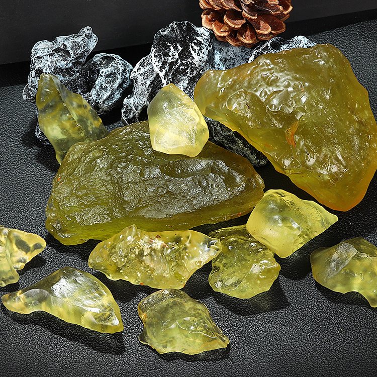 非金属玻璃吊坠 利比亚沙漠玻璃meteorite吊坠丰盛富足宇宙的礼物