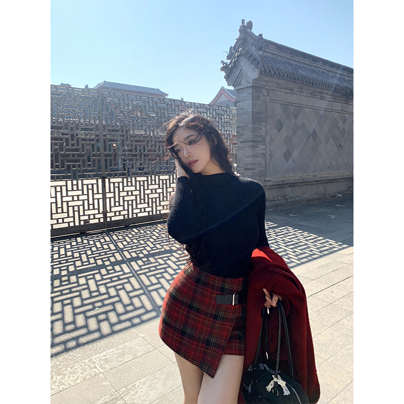 肉装小cherry 轻启秋日 微胖舒适百搭修身半高领长袖打底衫女多色