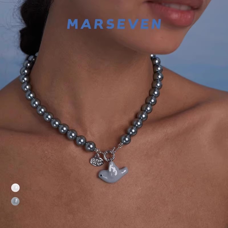 MARSEVEN 铜合金项链 海风飞鸽系列鸽子项链原创设计时尚锁骨链