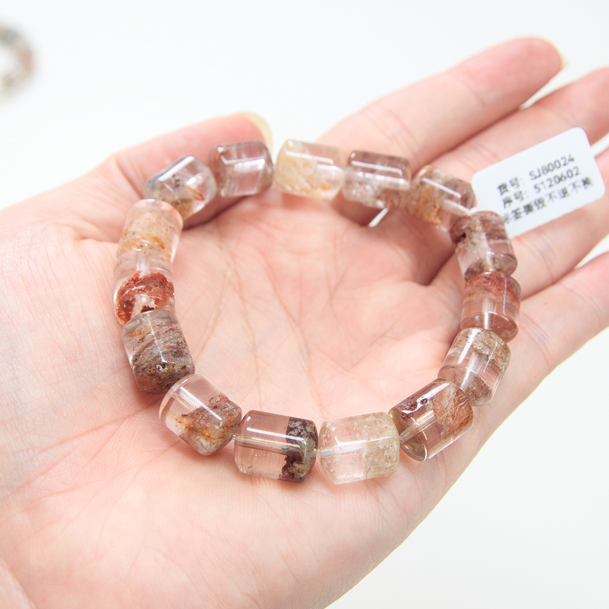 天然彩幽灵圆柱手串 @多样性发一条