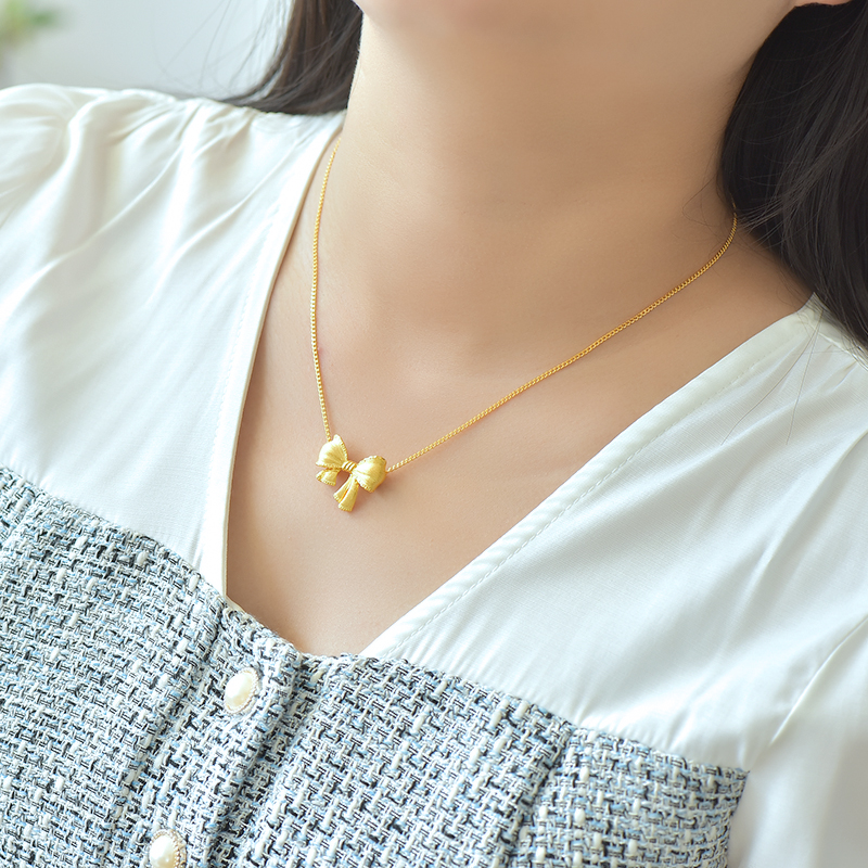 坠链均足银 足银在逃公主项链气质轻奢少女精致镶嵌坠链