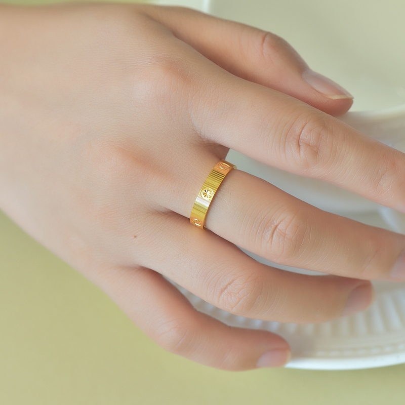 足银戒指 足银卡家米字拉丝戒指情侣窄版简约经典时尚