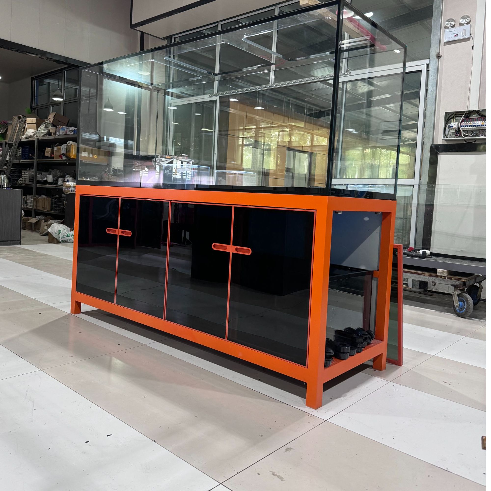 无管件龙鱼缸水刀一体切割超静音过滤鱼缸