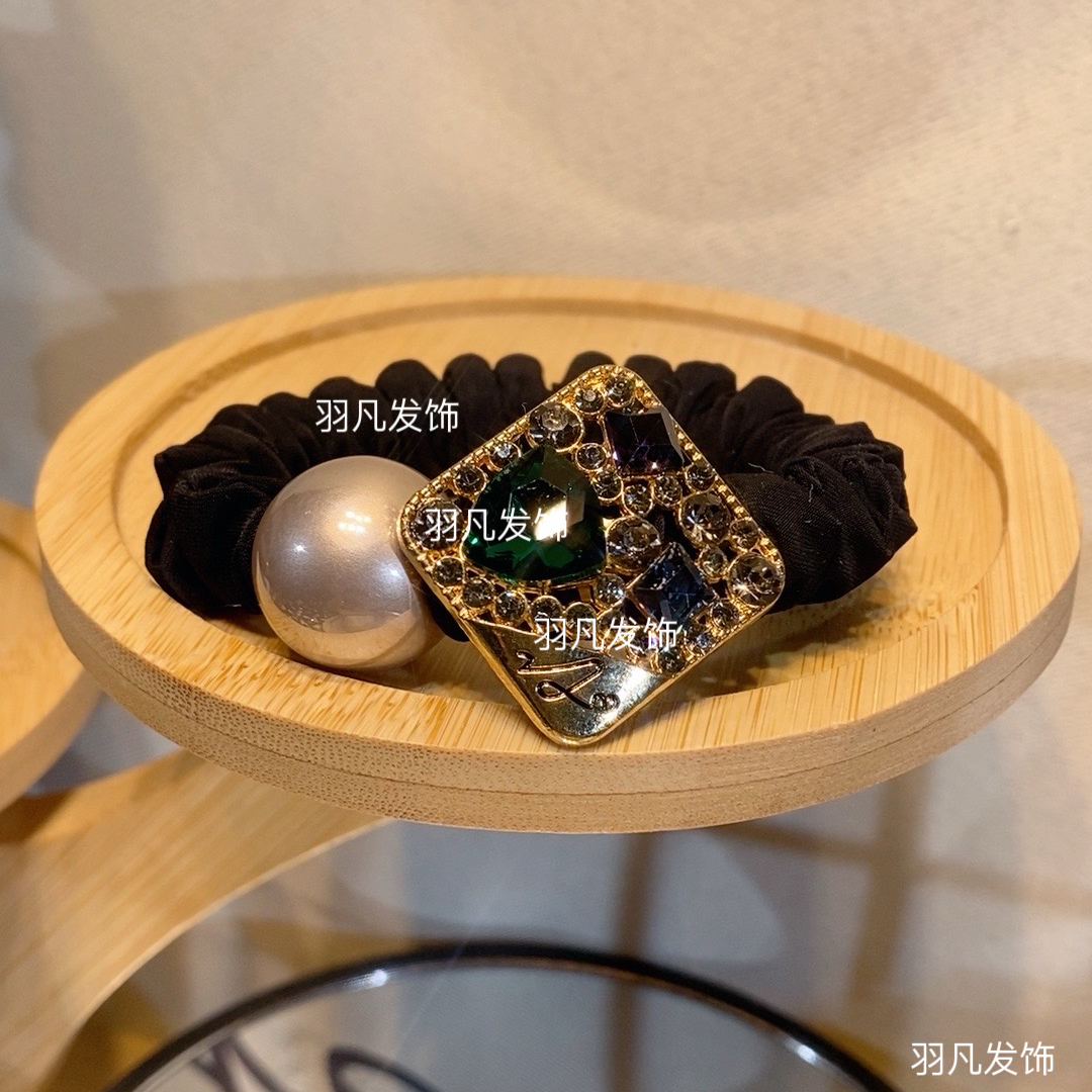 羽凡YF2249韩版发饰新款方块钻发绳气质轻奢时尚百搭弹力头饰头绳