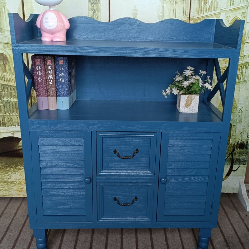 美式地中海风格收纳储物柜两抽两门79*30*102