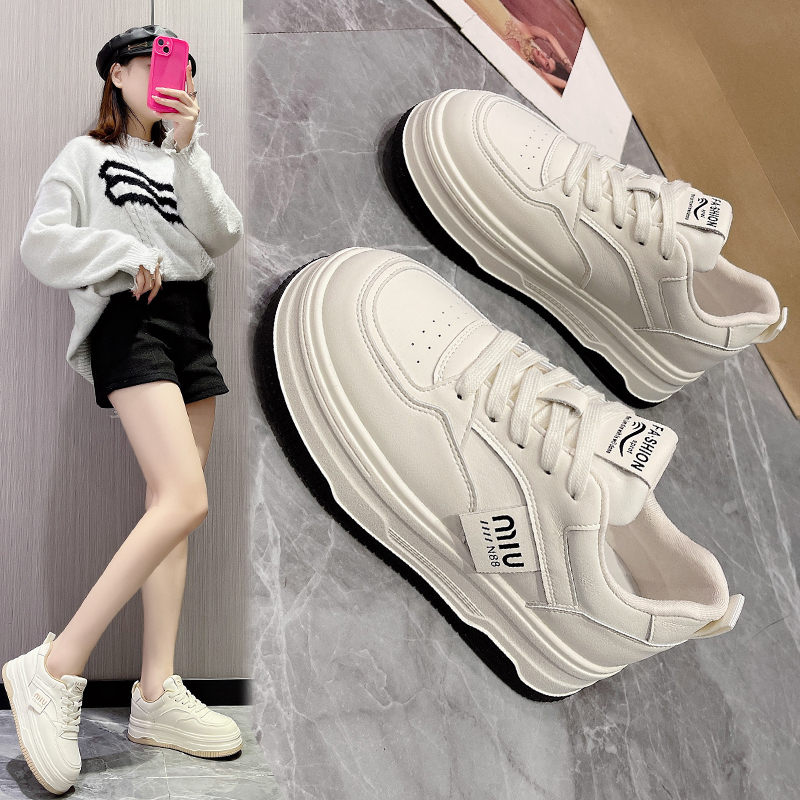 回力瑞小白鞋女鞋2023新款爆款松糕底百搭厚底学生休闲运动板鞋