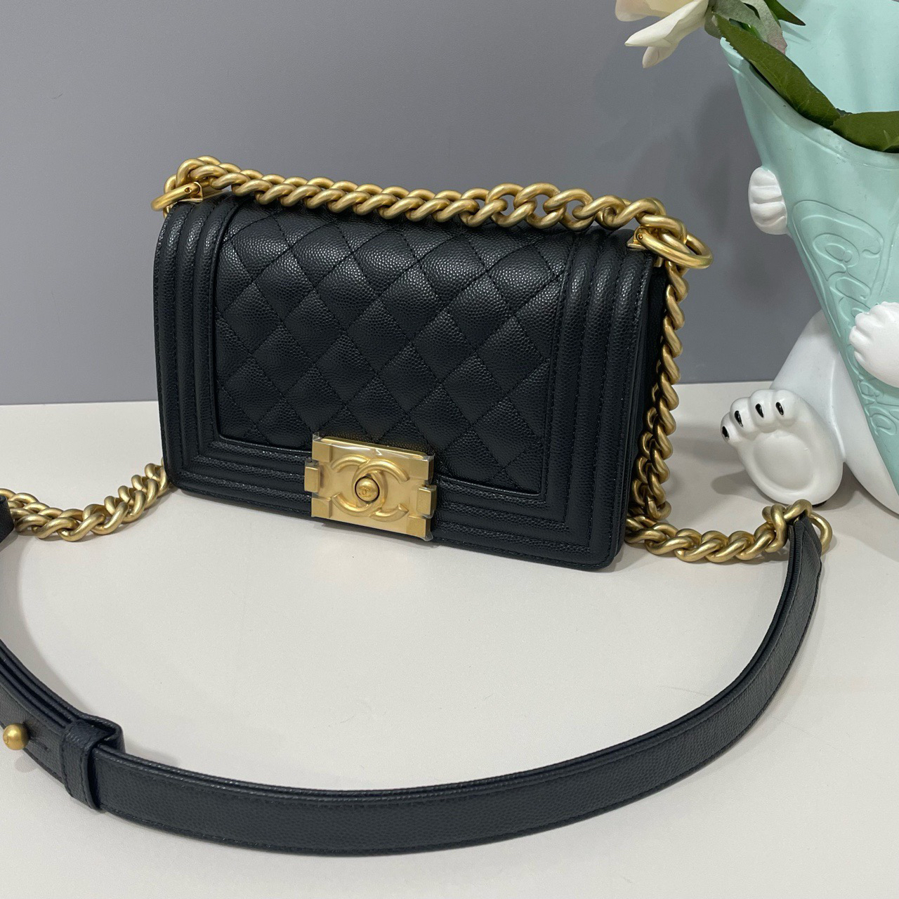 95新 Chanel/香奈儿 leboy小号荔枝纹23年芯片款