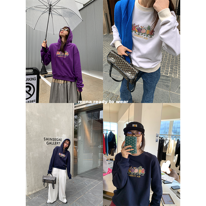 【MONA折扣款 】MONA 100棉440g 无帽连帽卫衣女 OA240327