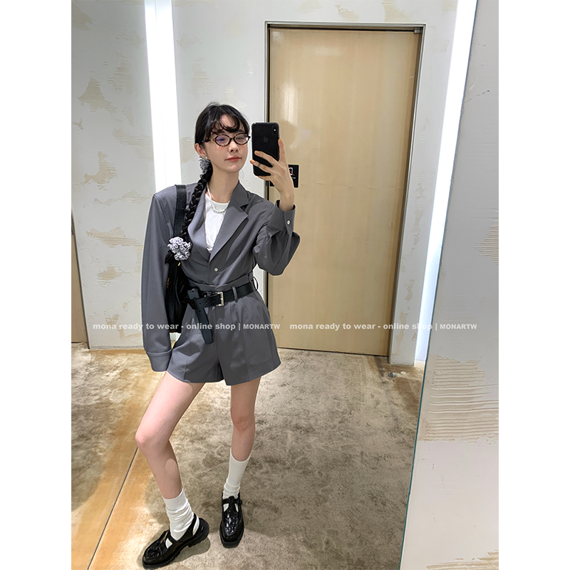 【Mona张绮贤】MONA 西装外套 中高腰短裤女腰带 O123A10879