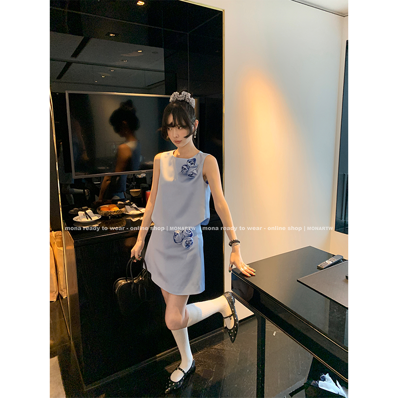 【MONA折扣款】MONA 超好看 背心中腰半身裙套装 O124U02034