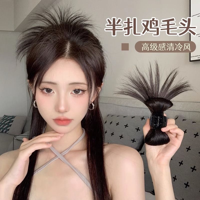 半扎鸡毛毽子头慵懒鸡窝头抓夹喷泉高马尾辣妹发包鲨鱼夹丸子头饰