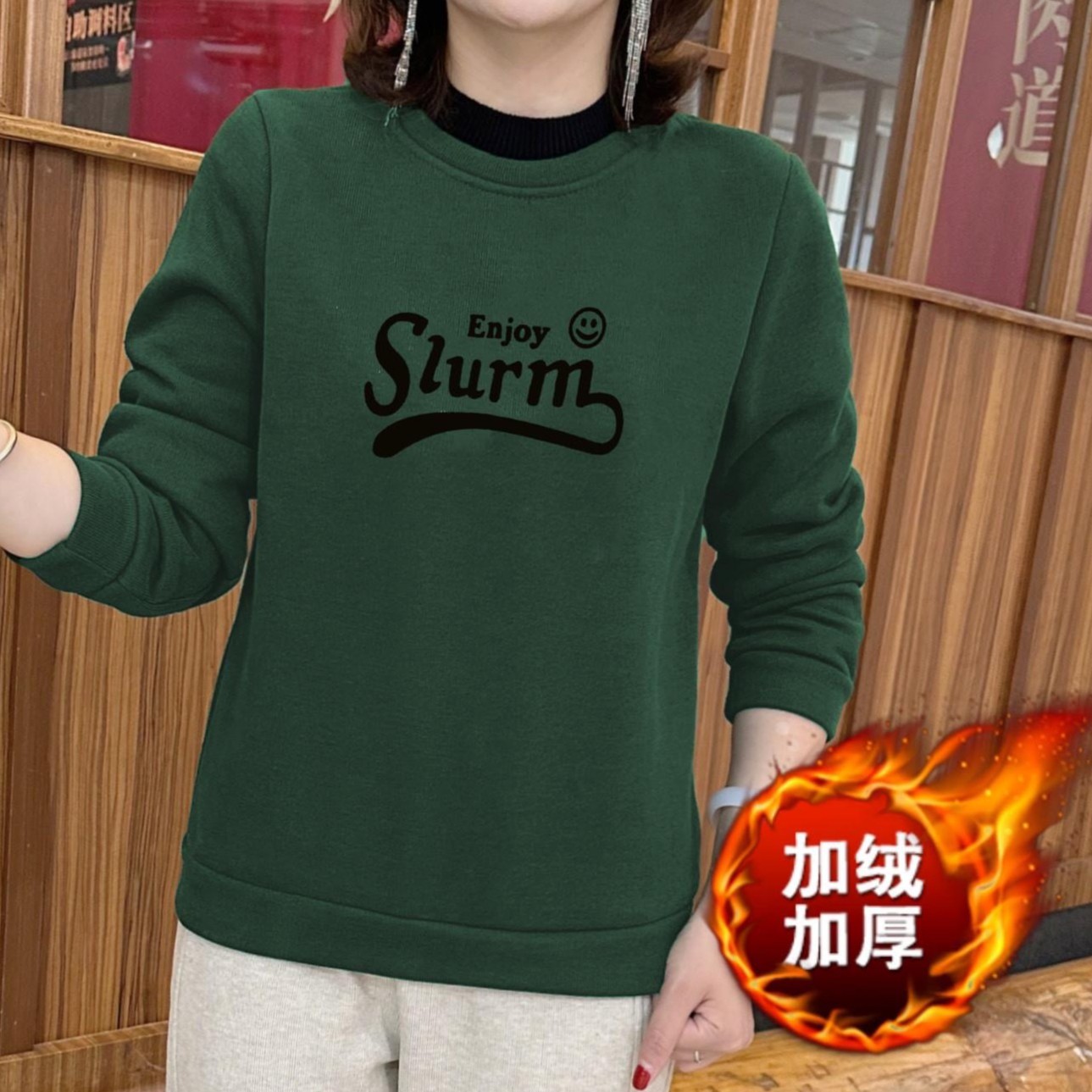 秋冬季韩版新款加绒加厚假二件卫衣女百搭宽松休闲半高领保暖上衣