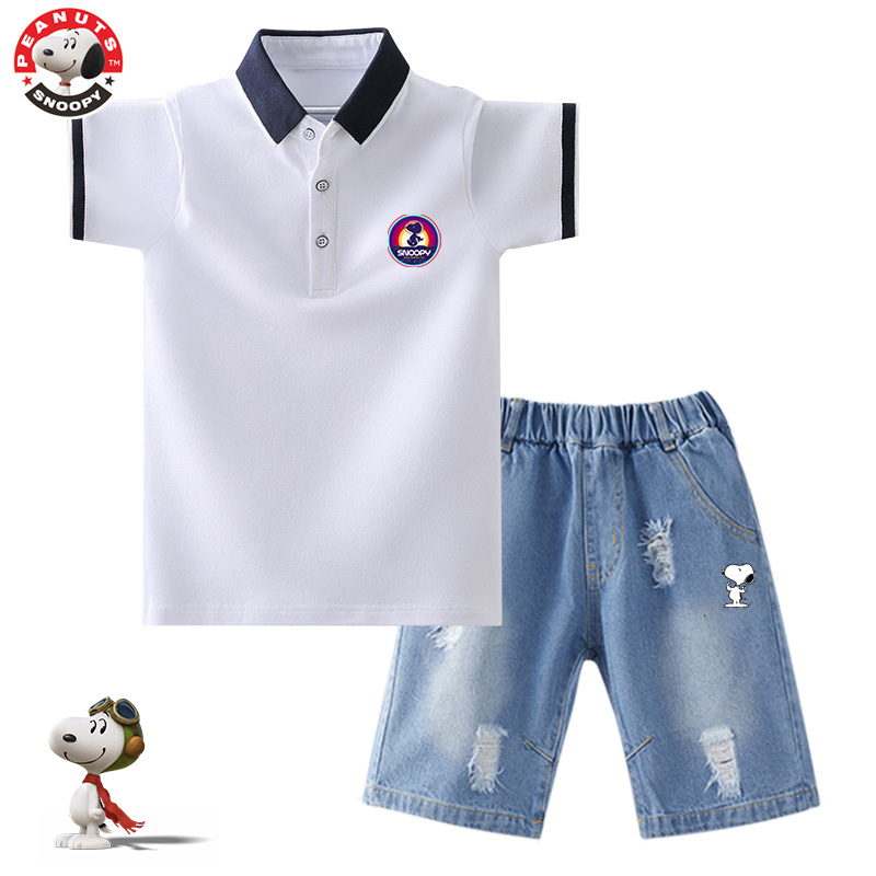 Snoopy/史努比男童夏款polo衫套装2026新款儿童男孩短袖运动夏装