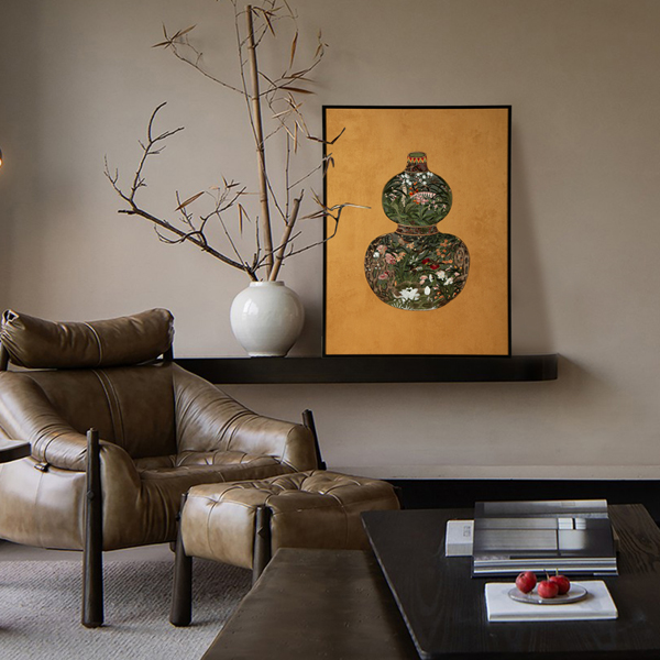 刺绣装饰画《锦绣葫芦》苏绣大幅挂画经典中国风新中式葫芦高端客厅