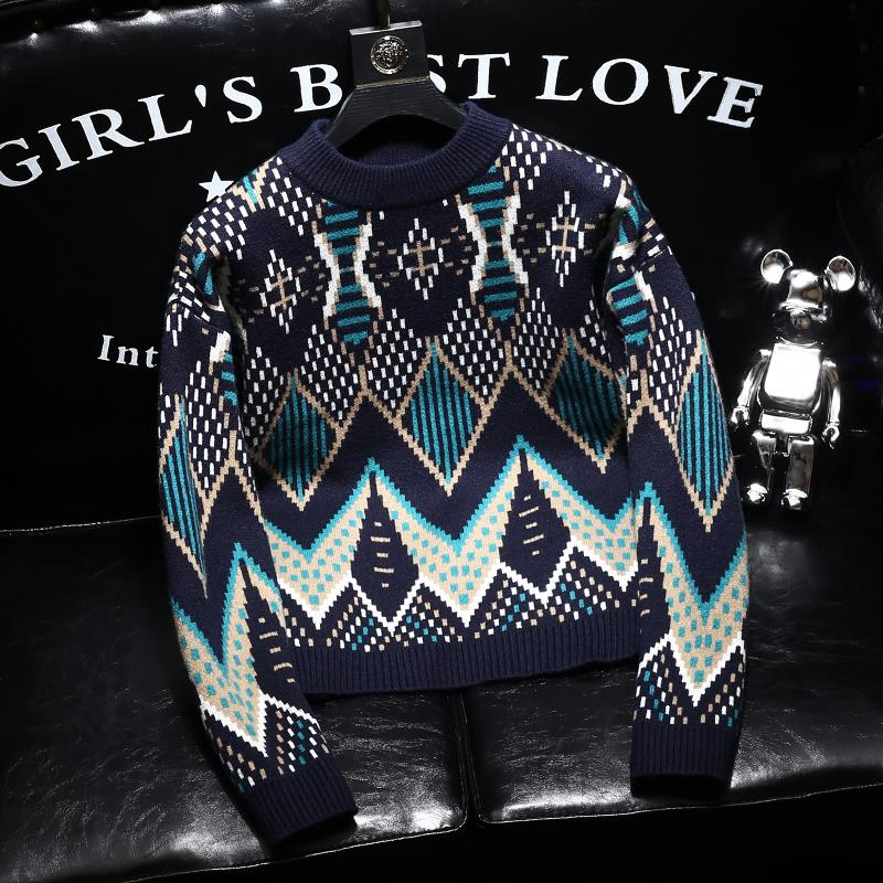 欧货帅气高端设计师款男士潮流冬季新款加厚打底保暖针织帅气毛衣