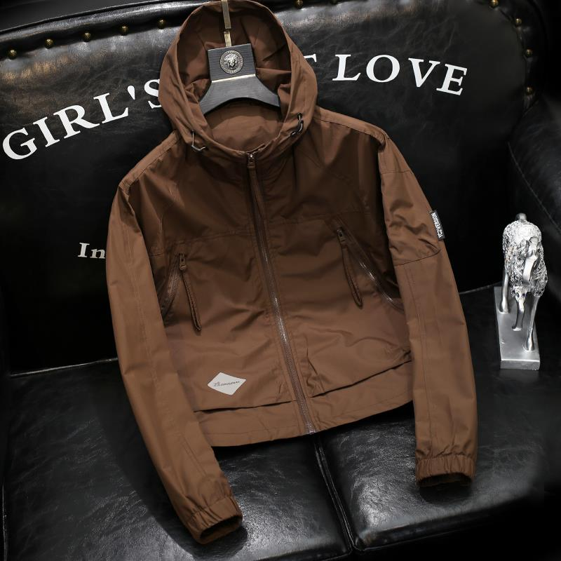 欧货连帽简约工装夹克男微阔小众设计感复古外套春秋新款高端帅气