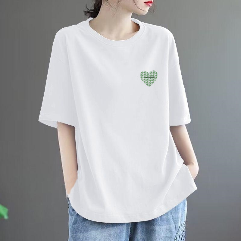 纯棉短袖女夏季新款半袖显瘦休闲洋气大码宽松时尚印花t恤上衣女