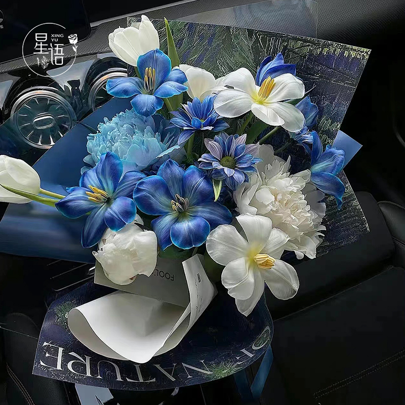 【星语】油画艺术纸画报海报牛皮纸鲜花花束包装纸花儿花艺包花纸