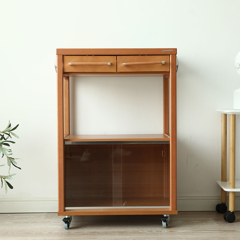 利快意大利进口实木厨具收纳推车 家用微波炉置物架餐边柜烤箱架