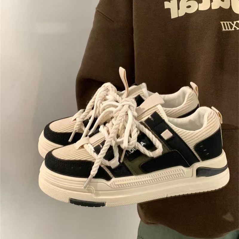 安踏神行韩版板鞋女2023年秋冬季新款厚底百搭小众设计感休闲运动