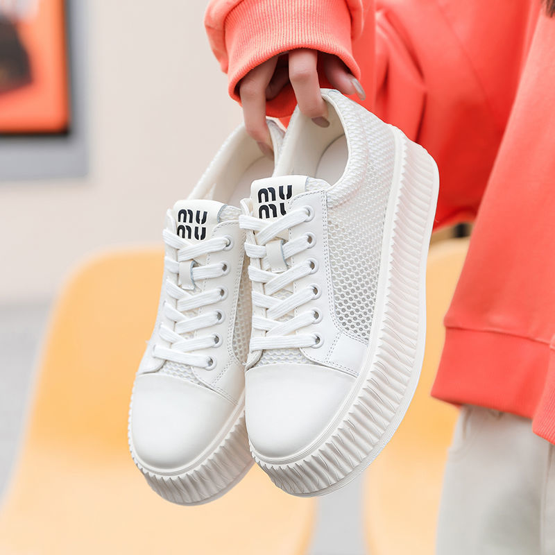 冬季回力休闲韩版网红厚底松糕饼干鞋女ins潮百搭透网小白鞋板鞋