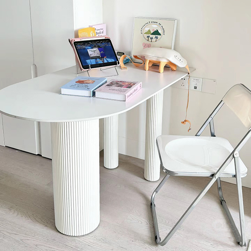 北欧岩板餐桌实木家用小户型罗马柱岛台桌靠墙奶油风ins网红餐桌