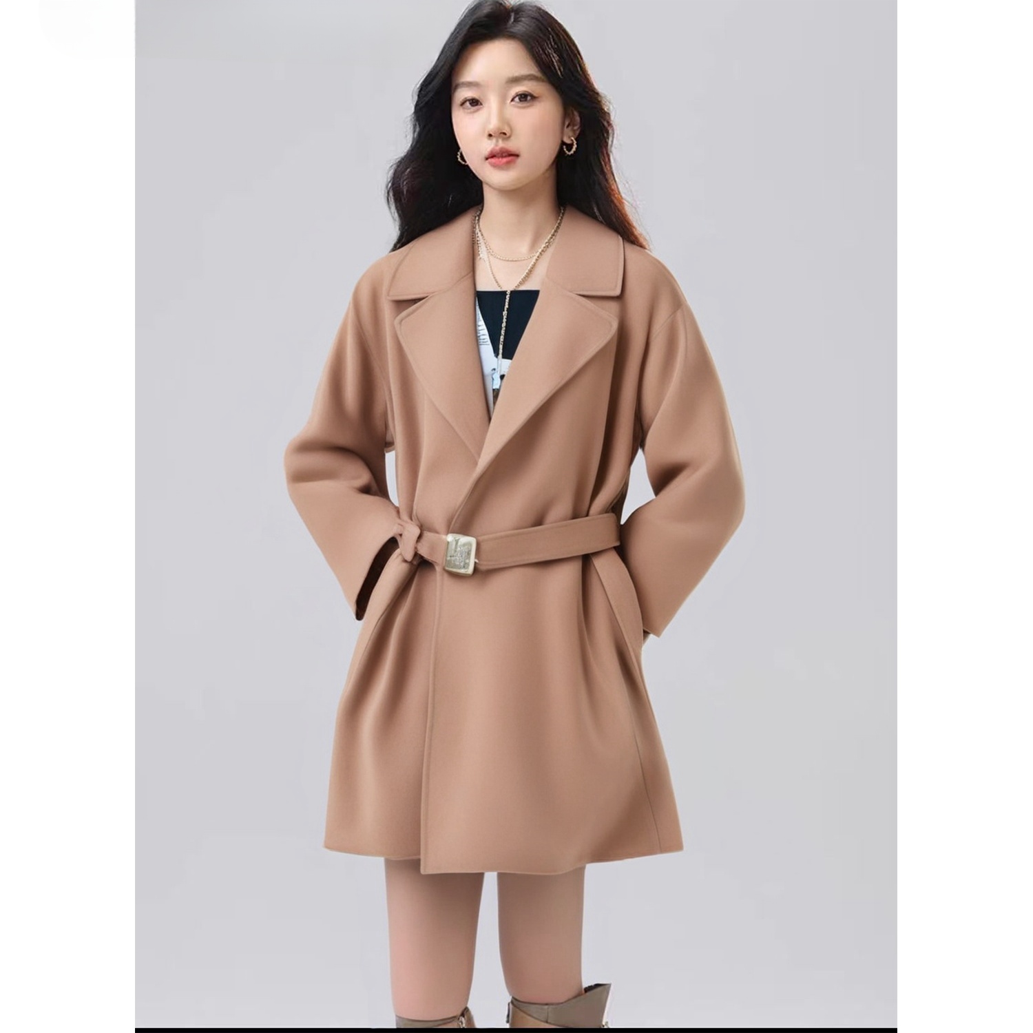 Mind Bridge/心桥时尚收腰外套 MB1084-MVCA723DBE