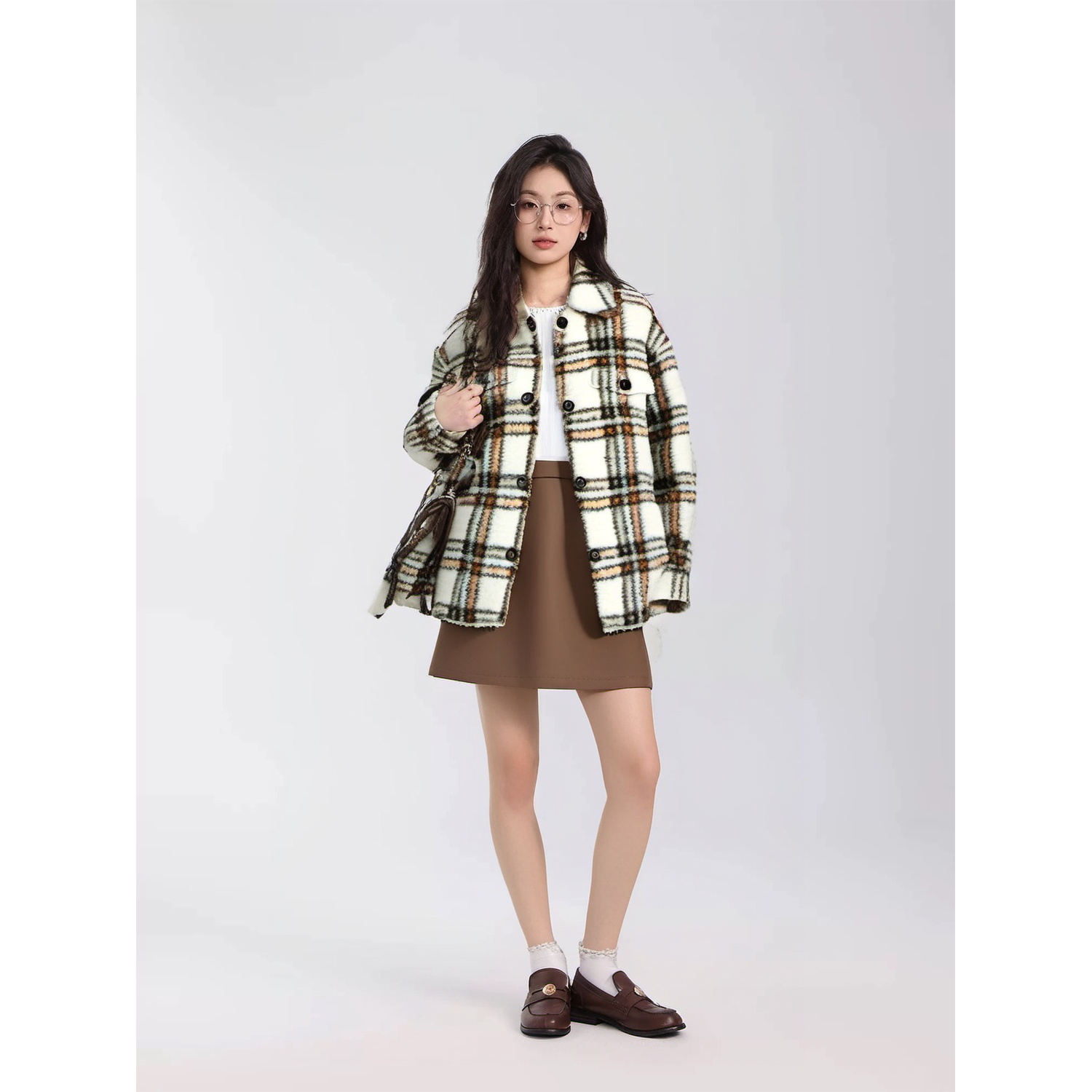JUCY JUDY时尚格纹短款外套 JJ351-JUCA725BIV