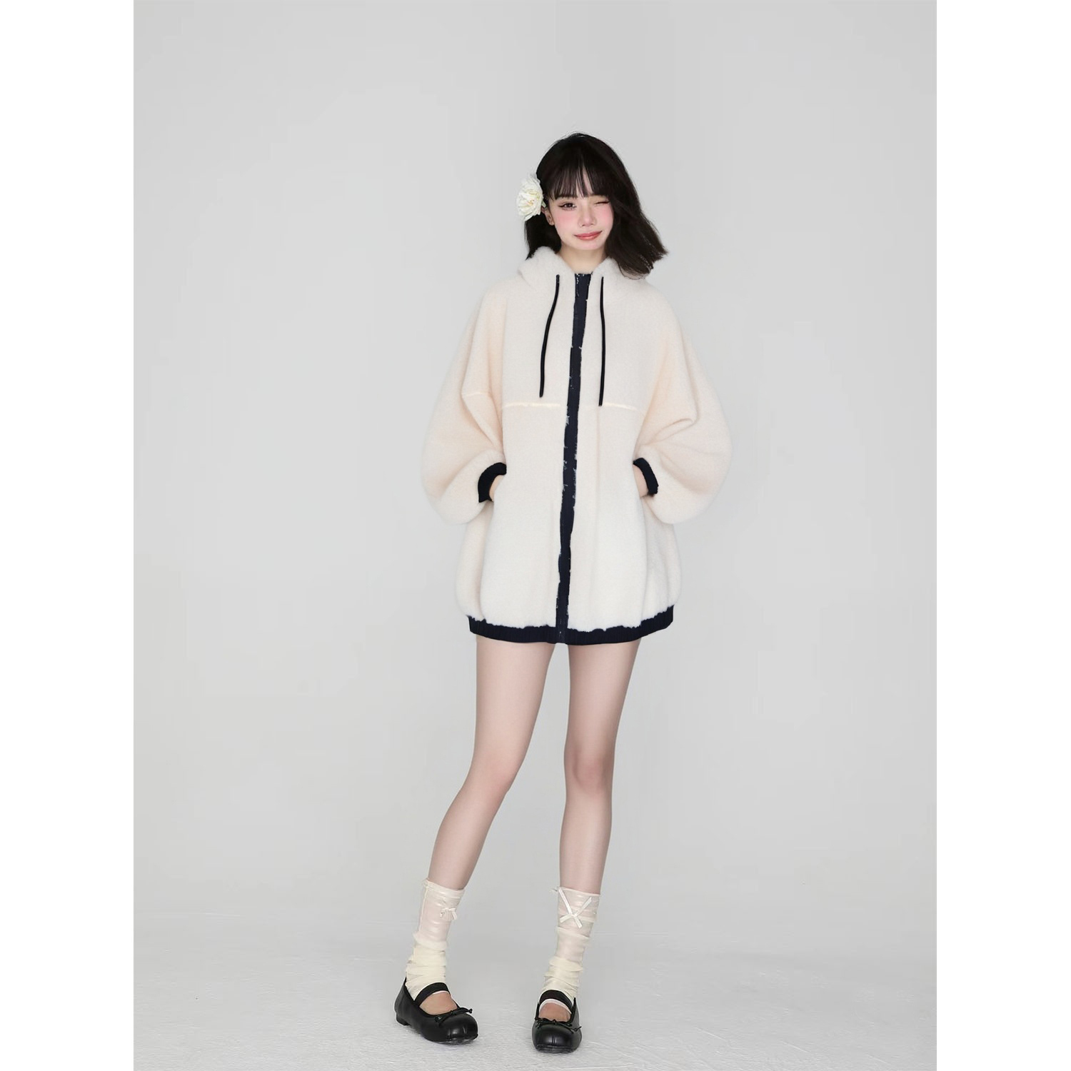 Basic House/百家好仿羊羔绒休闲外套 BJ417-HVRF728ENA