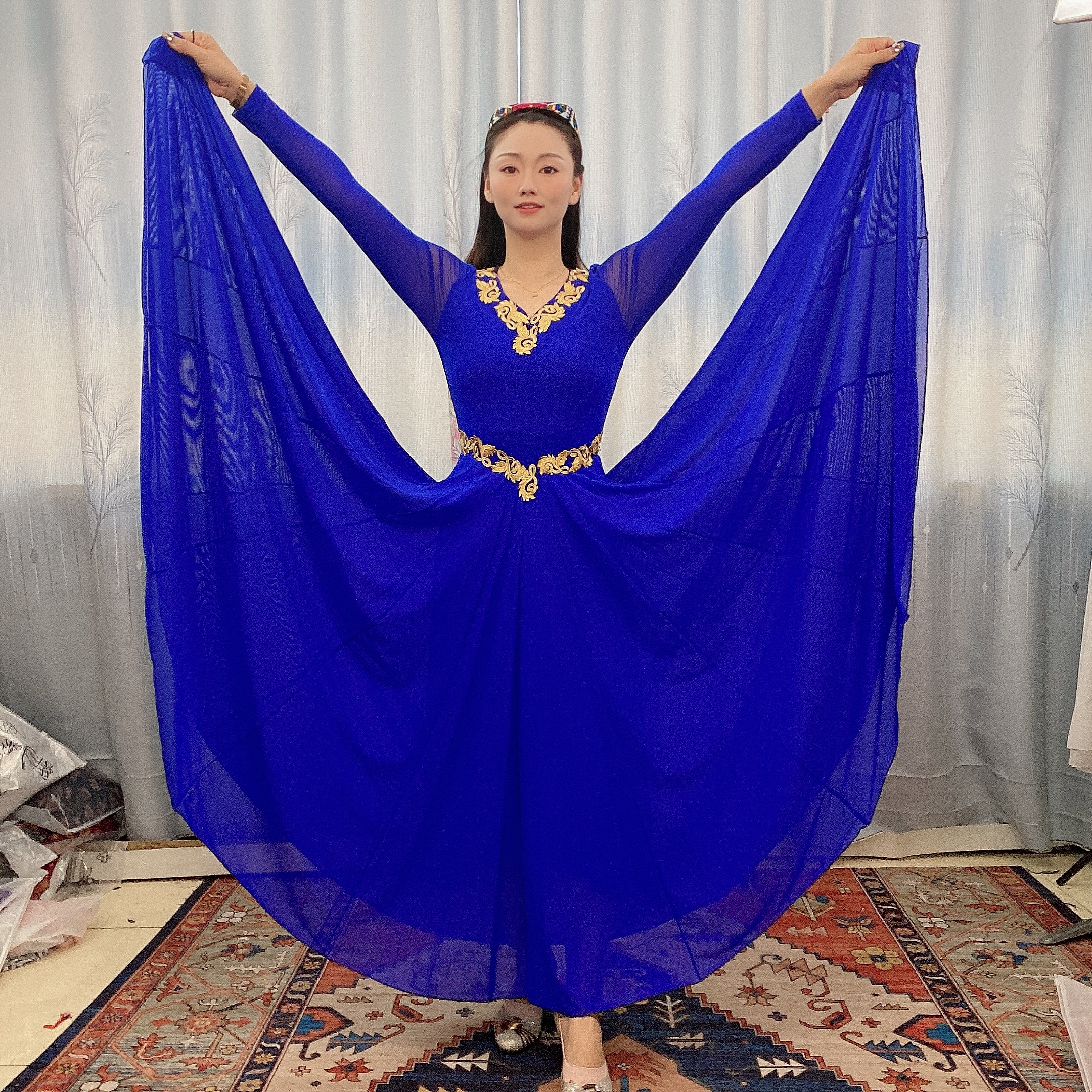 【精选】新款民族风一色连衣裙/新疆民族风一色连衣裙