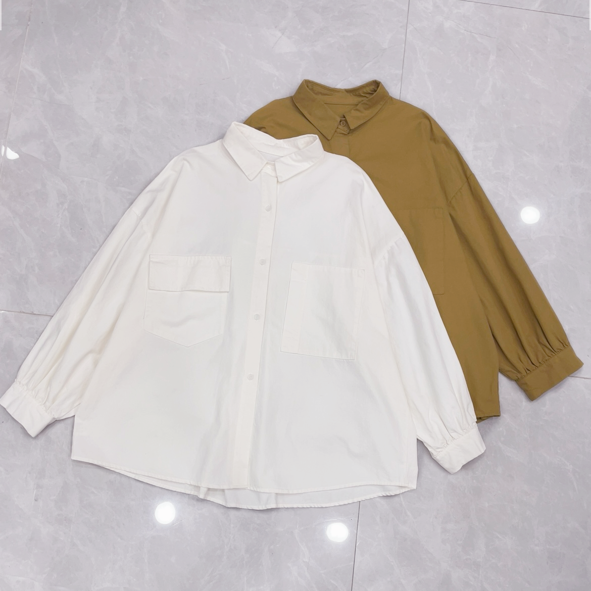 【希辰】日系休闲风双口袋工装衬衫Polo领外套上衣  6009      
